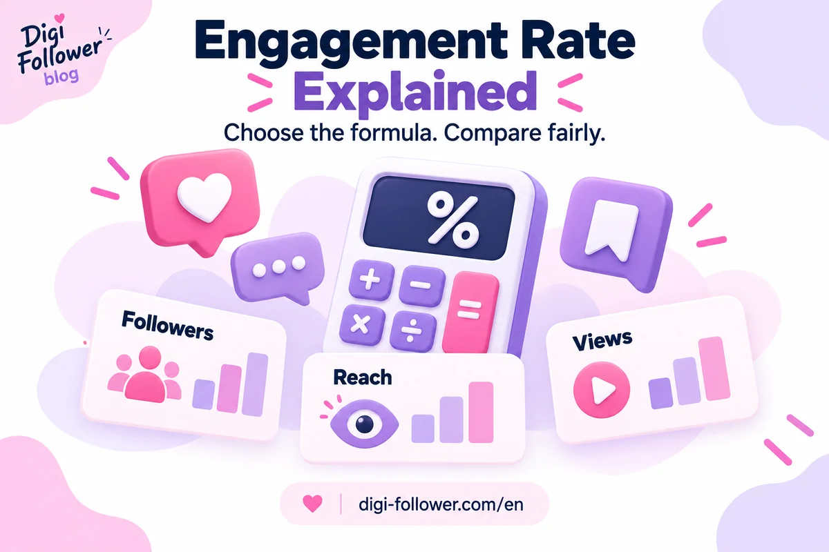 Engagement rate calculator comparing followers, reach and views.
