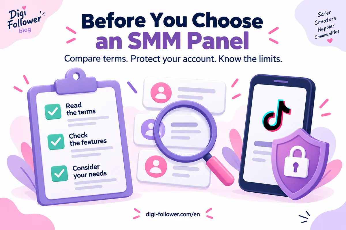 SMM panel selection checklist: compare service terms, features and account requirements.