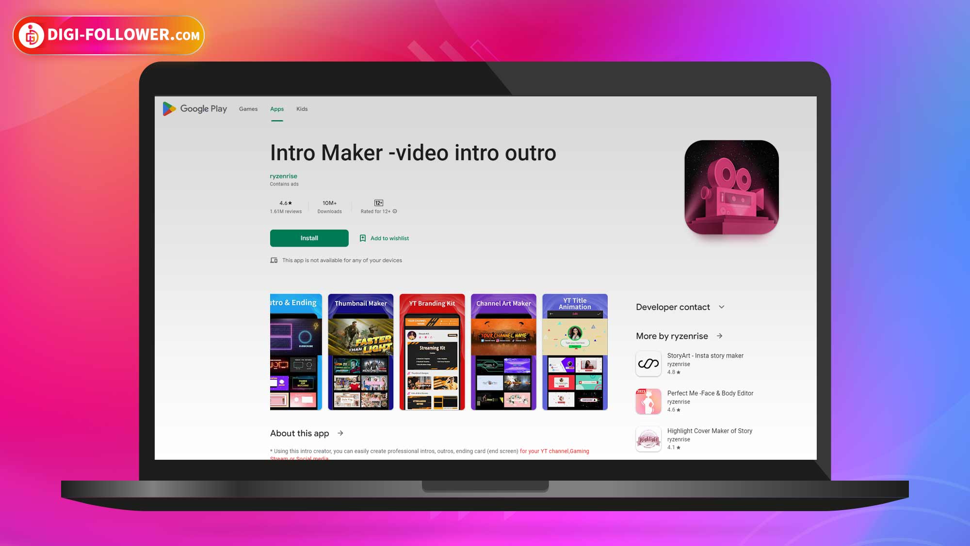 اپلیکیشن Intro Maker برای ساخت لوگو موشن با موبایل