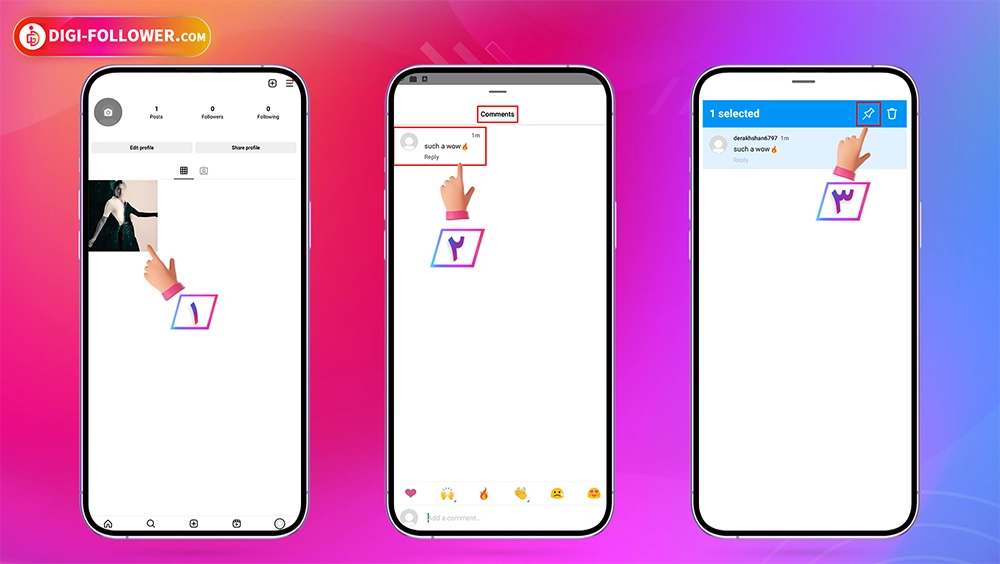 پین کردن کامنت اینستاگرام در اندروید